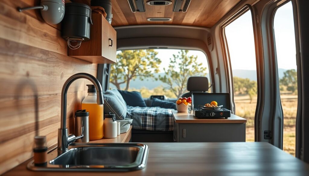 Van kitchen water conservation