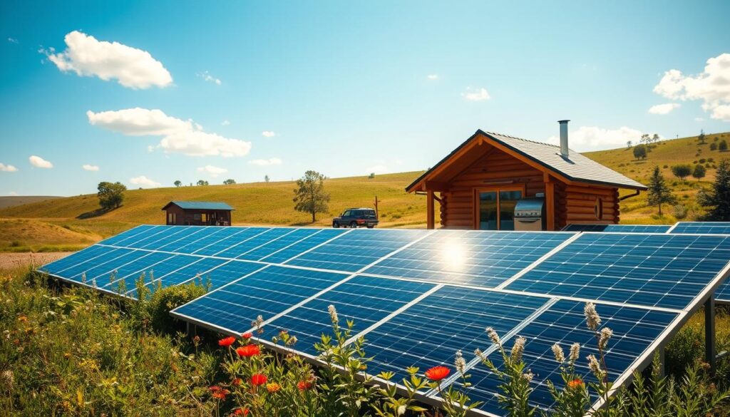 off-grid solar panel installation